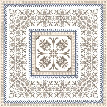 Seamless pattern with decorative ornament. Traditional greek style. Template  Illustrazione stock