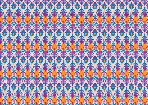 Seamless pattern with decorative ornament. Vector illustration. Colorful ba.. Illustrazione stock