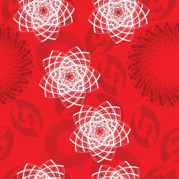 Seamless pattern with decorative ornaments and snowflake Stock Illustration