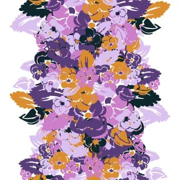 Seamless pattern with decorative pansies, for invitations, cards, scrapbooking Stock Illustration