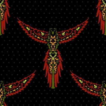 Seamless pattern with decorative parrots Illustrazione stock
