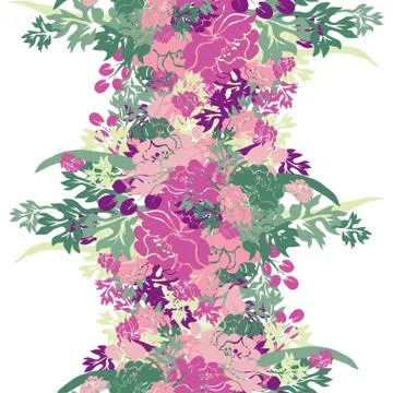 Seamless pattern with decorative peonies, for invitations, cards, scrapbooking Stock Illustration