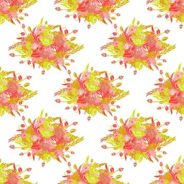 Seamless pattern with decorative poppies, for invitations, cards, scrapbooking Stock Illustration