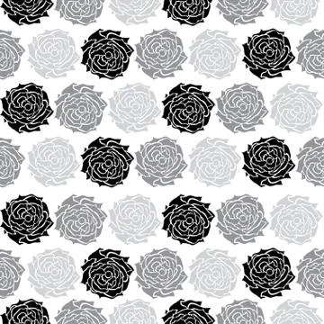 Seamless pattern with decorative roses, for invitations, cards, scrapbooking Stock Illustration