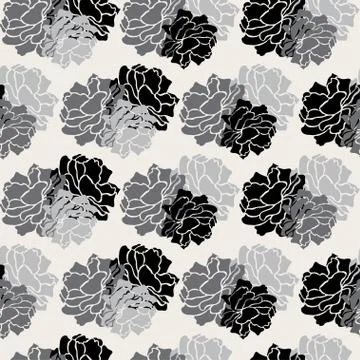 Seamless pattern with decorative roses, for invitations, cards, scrapbooking Stock Illustration