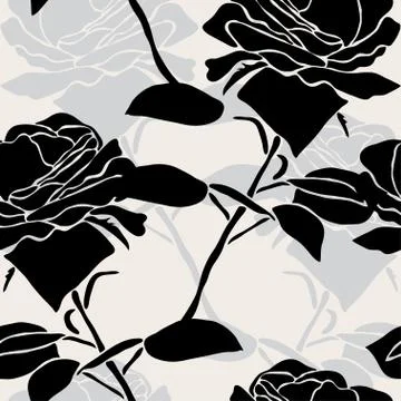 Seamless pattern with decorative roses, for invitations, cards, scrapbooking Stock Illustration