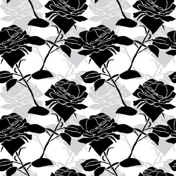 Seamless pattern with decorative roses, for invitations, cards, scrapbooking Illustrazione stock