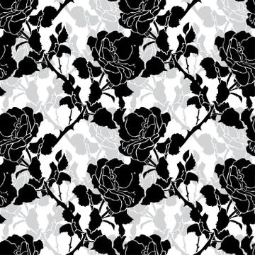 Seamless pattern with decorative roses, for invitations, cards, scrapbooking Stock Illustration