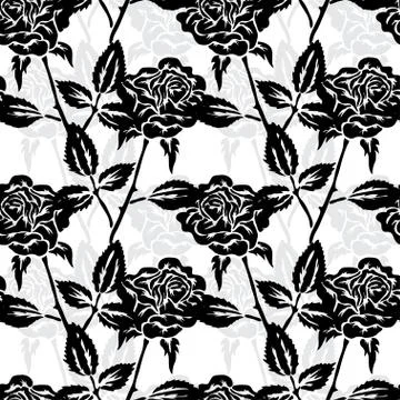Seamless pattern with decorative roses, for invitations, cards, scrapbooking Illustrazione stock
