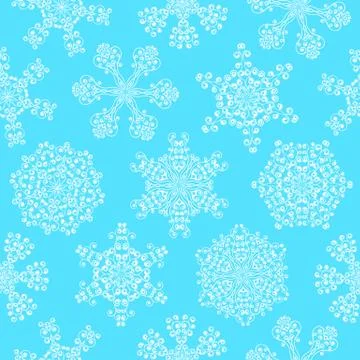 Seamless pattern with decorative snowflakes Stock Illustration