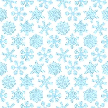 Seamless pattern with decorative snowflakes Stock Illustration