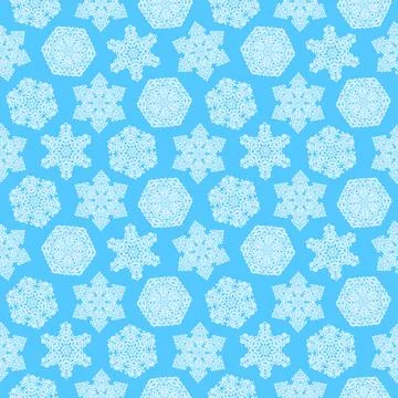 Seamless pattern with decorative snowflakes Stock Illustration