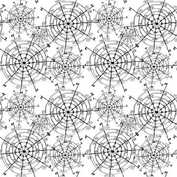 Seamless pattern with decorative spider webs, for invitations, scrapbooking Stock Illustration