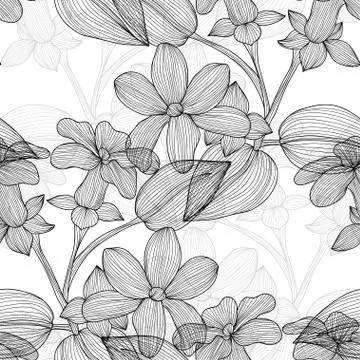 Seamless pattern with decorative stephanotis, for invitations, cards, scrapbook Illustrazione stock