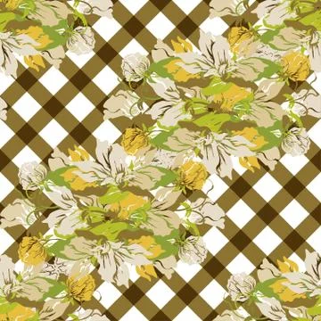 Seamless pattern with decorative sweet pea, for invitations, cards, scrapbooking Stock Illustration