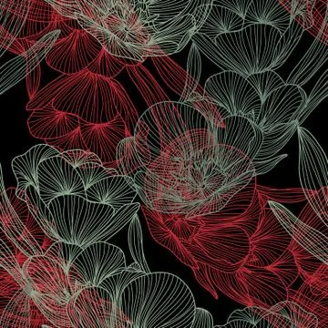 Seamless pattern with decorative tulips Stock Illustration