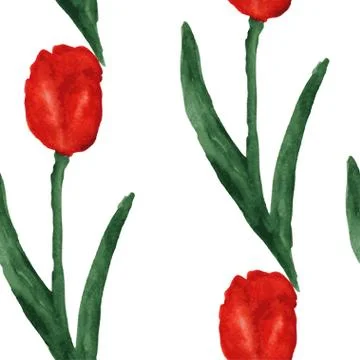 Seamless pattern with decorative tulips, for invitations, cards, scrapbooking Stock Illustration