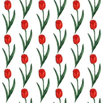 Seamless pattern with decorative tulips, for invitations, cards, scrapbooking Illustrazione stock