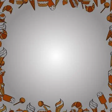 Seamless pattern. Decorative vintage frames and borders. Doodles pattern style. Stock Illustration