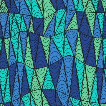 Seamless pattern with decorative waves, design element. marine background 스톡 일러스트