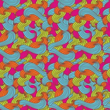 Seamless pattern with decorative waves, design element. marine background 스톡 일러스트