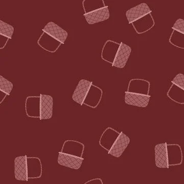 Seamless pattern decorative wicker basket cartoon vector Stock Illustration