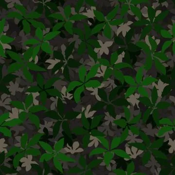 Seamless pattern. The deep green leaves of maple lying on a ground 스톡 일러스트