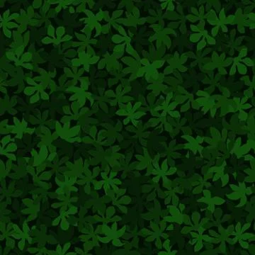 Seamless pattern. The deep green trees leaves lying on a ground Ilustración de archivo