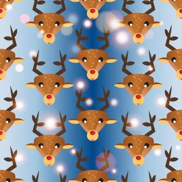 Seamless pattern with deer Stock Illustration