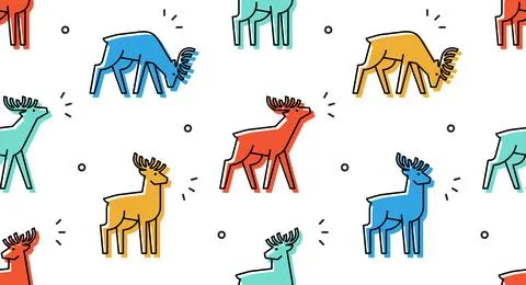 Seamless pattern with Deers Stock Illustration