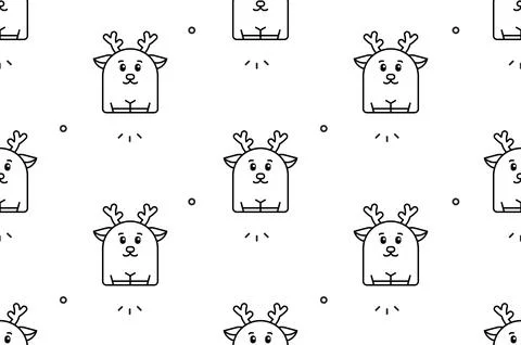 Seamless pattern with Deers Illustrazione stock