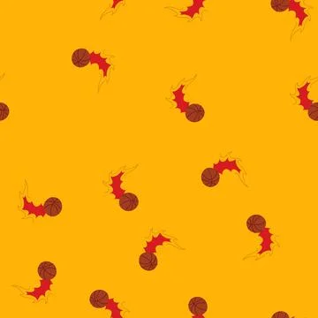 Seamless pattern defense speed basketball ball cartoon vector Stock Illustration