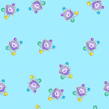 Seamless pattern defense vitamin shield cartoon vector Ilustración de archivo