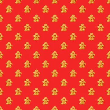 Seamless Pattern of Delectable Gingerbread Man Christmas Cookies Stock Photos