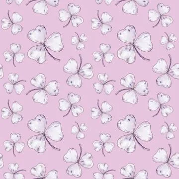 Seamless pattern with delicate clover leaf Illustrazione stock