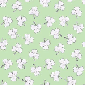 Seamless pattern with delicate clover leaf Illustrazione stock