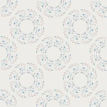 Seamless pattern with delicate floral wreaths . Vector background for surface Stock Illustration