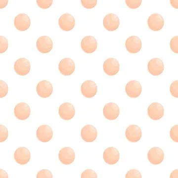 Seamless pattern with delicate peach round beads Stock Illustration