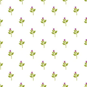 Seamless pattern with delicate purple flower buds Stock Illustration