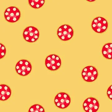 Seamless pattern delicious berry fruit pie with whipped cream top view Stock Illustration