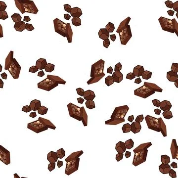 Seamless pattern with delicious chocolate candies and pieces. Illustrazione stock