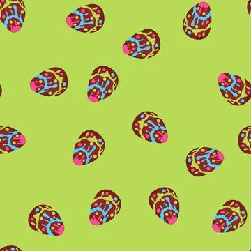Seamless pattern delicious chocolate egg cartoon vector 스톡 일러스트