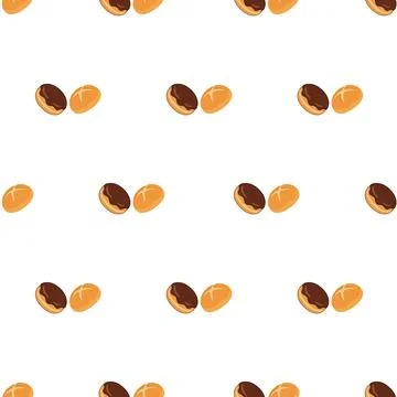 Seamless pattern of delicious chocolate glazed donuts and plain pastries on.. Stock Illustration