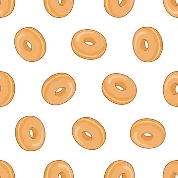 Seamless Pattern With Delicious Glazed Donuts Background. Illustrazione stock