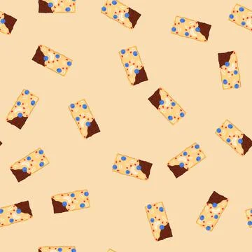 Seamless pattern delicious granola bar cartoon vector イラスト素材
