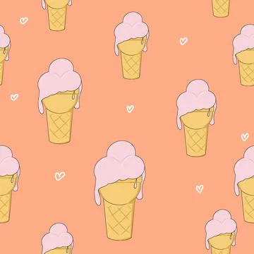 A seamless pattern with delicious ice cream Stock Illustration