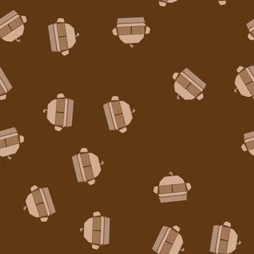 Seamless pattern delivery food box to go cartoon vector Ilustração Stock