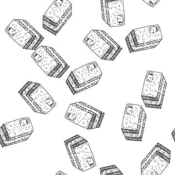Seamless pattern delivery parcel sketch hand drawn イラスト素材