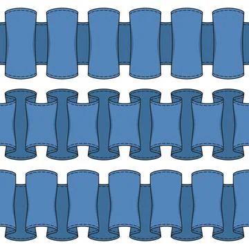 Seamless pattern with denim ruffles Stockillustratie