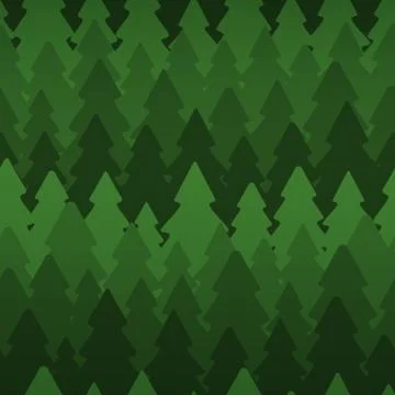 Seamless pattern with dense dark fir trees Stock Illustration